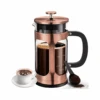 BAYKA 34 Ounce 1 Liter French Press Coffee Maker, Glass Classic Copper Stainless Steel Coffee Press | BigEasyMart.com