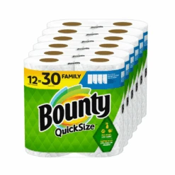 Bounty Quick-Size Paper Towels, White, 12 Family Rolls = 30 Regular Rolls | BigEasyMart.com