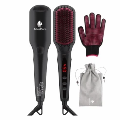 MiroPure Enhanced Hair Straightener Brush By MiroPure, 2-in-1 Ionic Straightening Brush | BigEasyMart.com