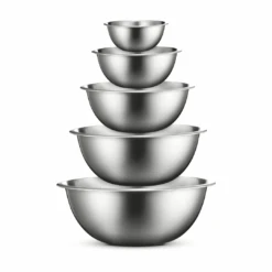 FineDine Stainless Steel Mixing Bowls (Set Of 5) Stainless Steel Mixing Bowl Set | BigEasyMart.com