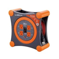 Link2Home EM-EL-350E 35 Ft. 14/3 Extension Cord Storage Reel With 4 | BigEasyMart.com