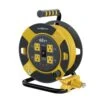 Link2Home EM-EL-600-N 60 Ft. 14/3 Extension Cord Storage Reel With 4 Grounded Outlets And Overload Circuit Breaker | BigEasyMart.com