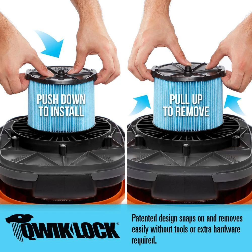 RIDGID WD4070D 4 Gallon 5.0 Peak HP Portable Wet/Dry Shop Vacuum With Fine Dust Filter, Dust Bags, Locking Hose And Accessories | BigEasyMart.com - Image 8