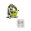 RYOBI JS651L1-A14AK101 6.1 Amp Corded Variable Speed Orbital Jig Saw With SPEEDMATCH Technology With All Purpose Jig Saw Blade Set (10-Piece) | BigEasyMart.com
