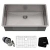KRAUS Standart PRO 32in. 16 Gauge Undermount Single Bowl Stainless Steel Kitchen Sink | BigEasyMart.com
