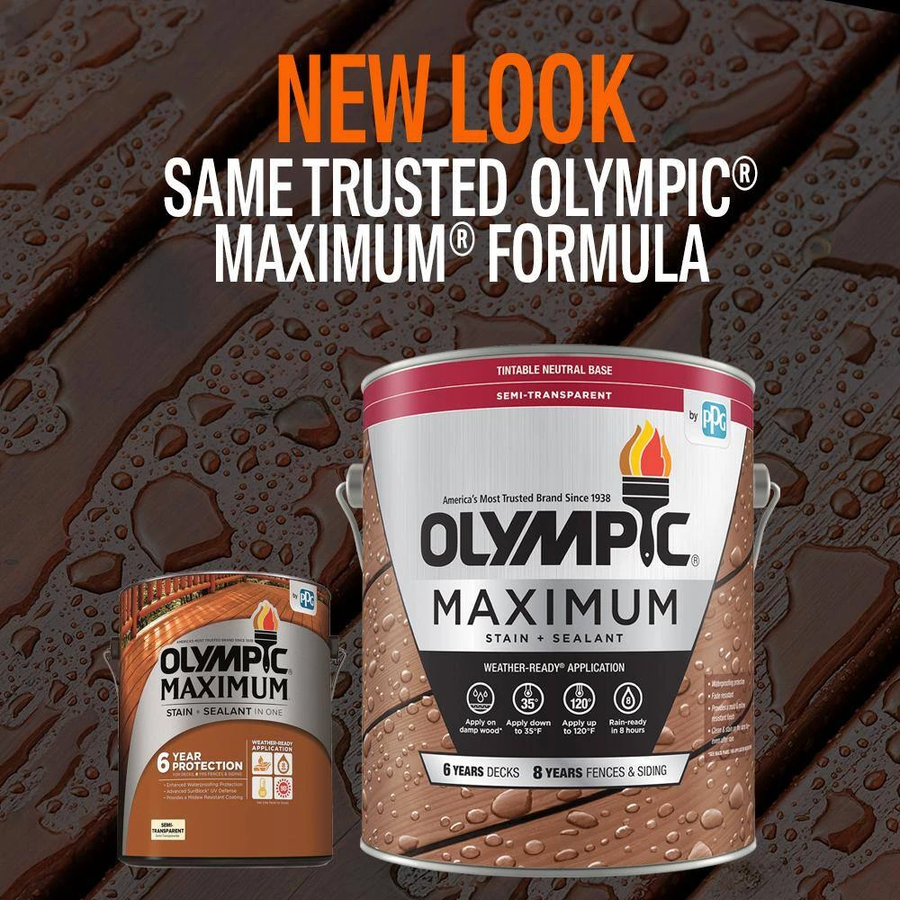 Olympic OLY939-01 Maximum 1 Gal. Storm Gray Semi-Transparent Exterior Stain And Sealant In One Low VOC | BigEasyMart.com - Image 5