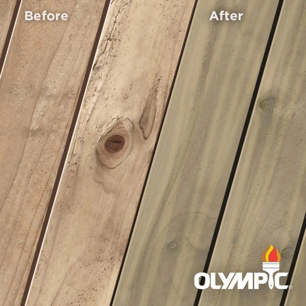 Olympic OLY939-01 Maximum 1 Gal. Storm Gray Semi-Transparent Exterior Stain And Sealant In One Low VOC | BigEasyMart.com - Image 2