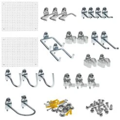 Triton Products 018-Kit DuraBoard 1/8 In. White Polypropylene Pegboards With DuraHook Assortment (22-Pieces) | BigEasyMart.com