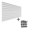 Proslat 33008 PVC Slatwall 8 Ft. X 4 Ft. White Hook Kit Bundle (20-Piece) | BigEasyMart.com