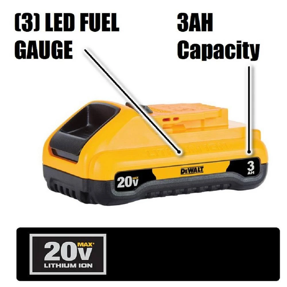 DEWALT DCV517BW230 20V MAX Cordless 1/2 Gal. Wet/Dry Portable Vacuum And (1) 20V MAX Compact Lithium-Ion 3.0Ah Battery | BigEasyMart.com - Image 9